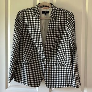 Talbots Petites 12P fitted one-button gingham jacket